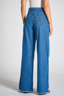 CALÇA JEANS WIDE LEG C4 BLUE WASH