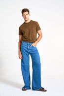 CALÇA JEANS WIDE LEG C4 BLUE WASH